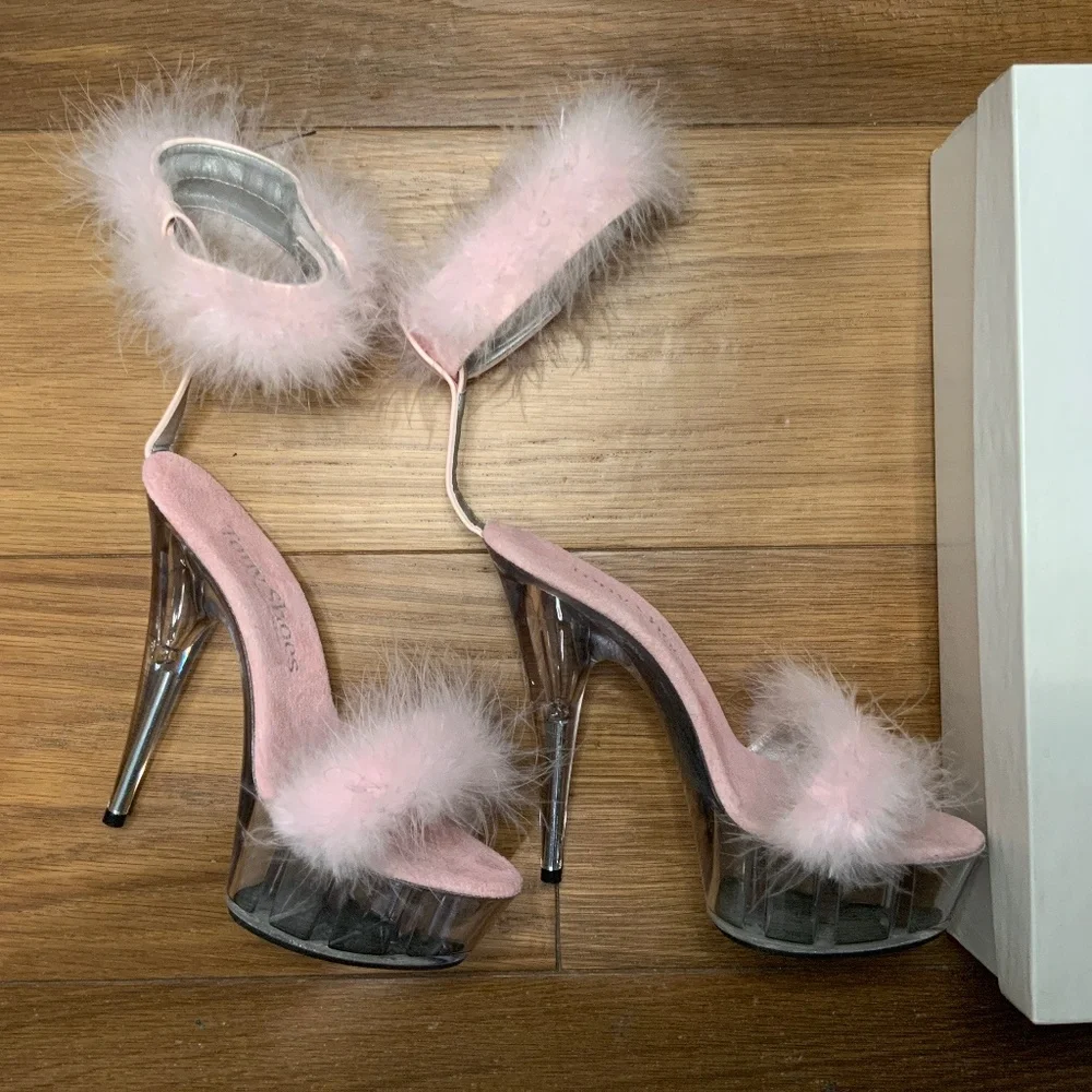 Tony Shoes Pale Pink and Clear Marilyn Heels